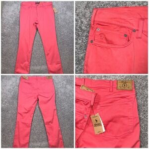 Polo Ralph Lauren Mens Varick Red Straight Fit Chino 5-Pocket Pants Sz 34x30 NEW